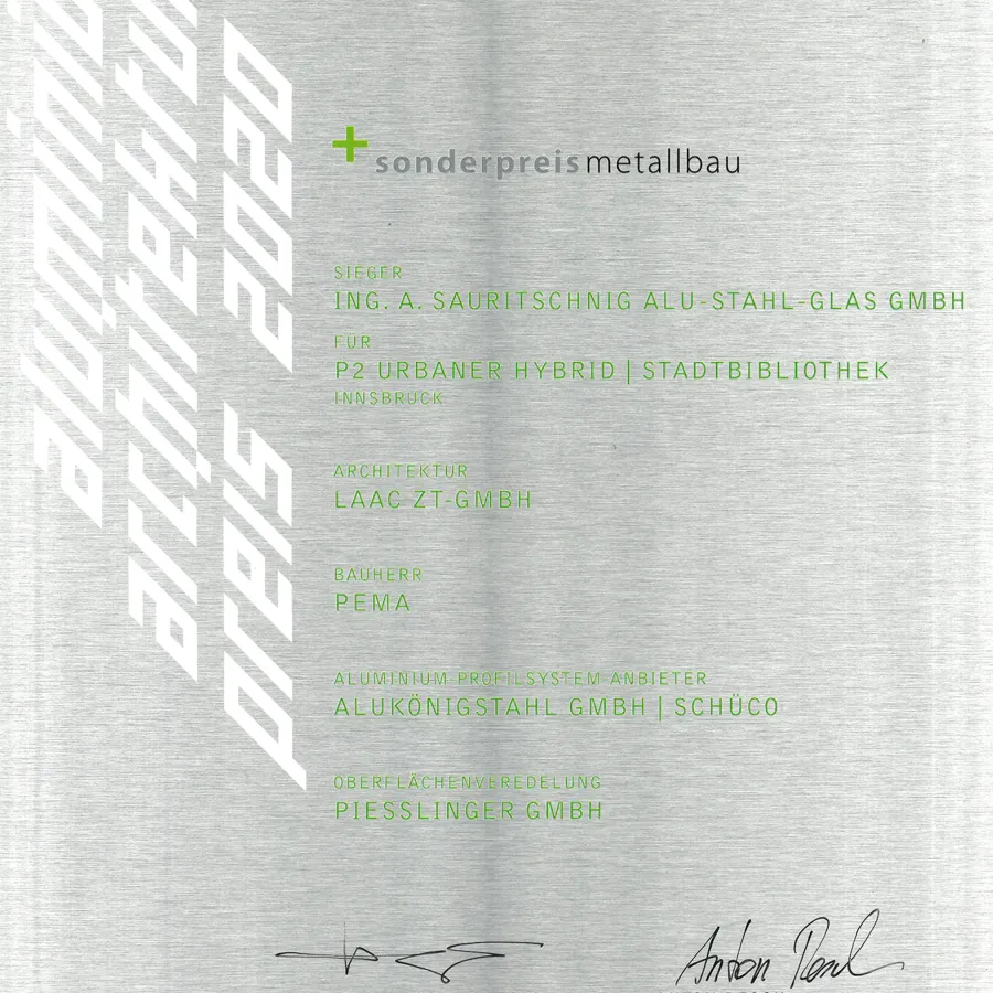P2 URBANER HYBRID · Special Metal Construction Award