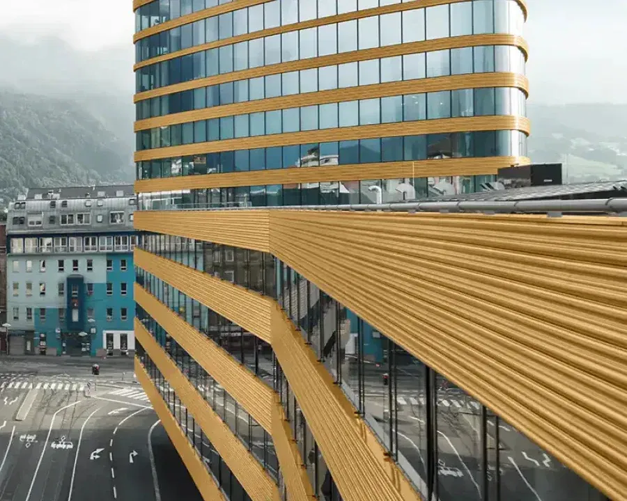 P1 tower and base building in Innsbruck